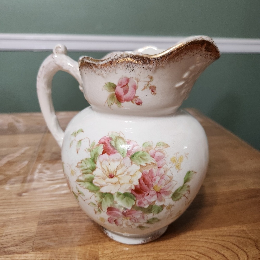 Maddock John & Sons Medium Floral Pink Rose Pitcher Bridgerton